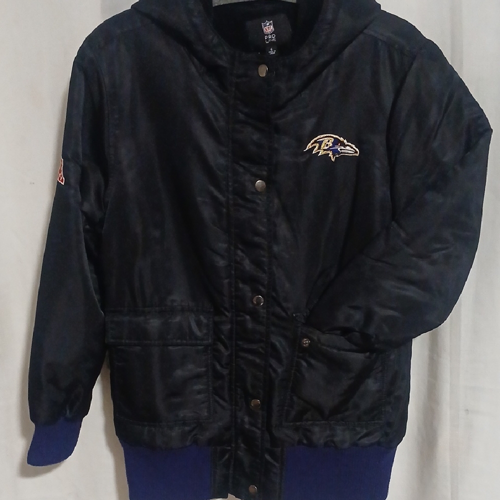 NFL Black and Purple Womens Hooded Jacket